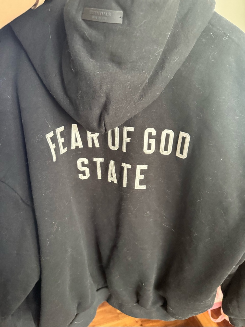 Fear of God Kids Black 'Fear of God State' Pullover Hoodie
